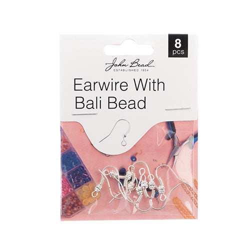 Earwire with Bali Bead Silver 8 PCS