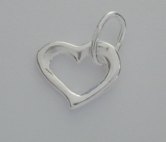 925 Heart With Open Jump Ring