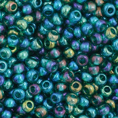 Czech Seed Beads 11-0 Teal AB Transparent