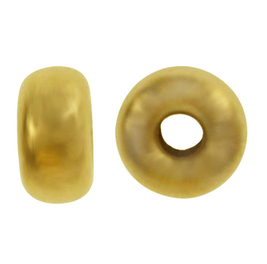 14KGF 5mm Roundel Bead With 2.2mm Hole