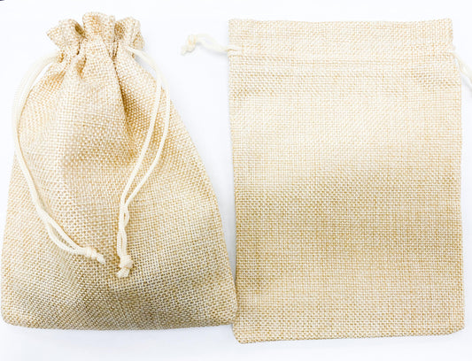 Burlap Gift Bags Natural 12cmx15cm, 2pc