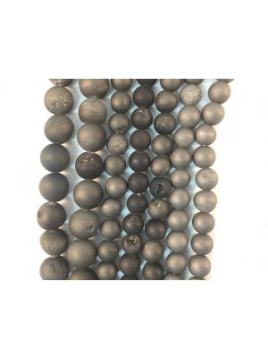 Black Druzy Beads 8mm