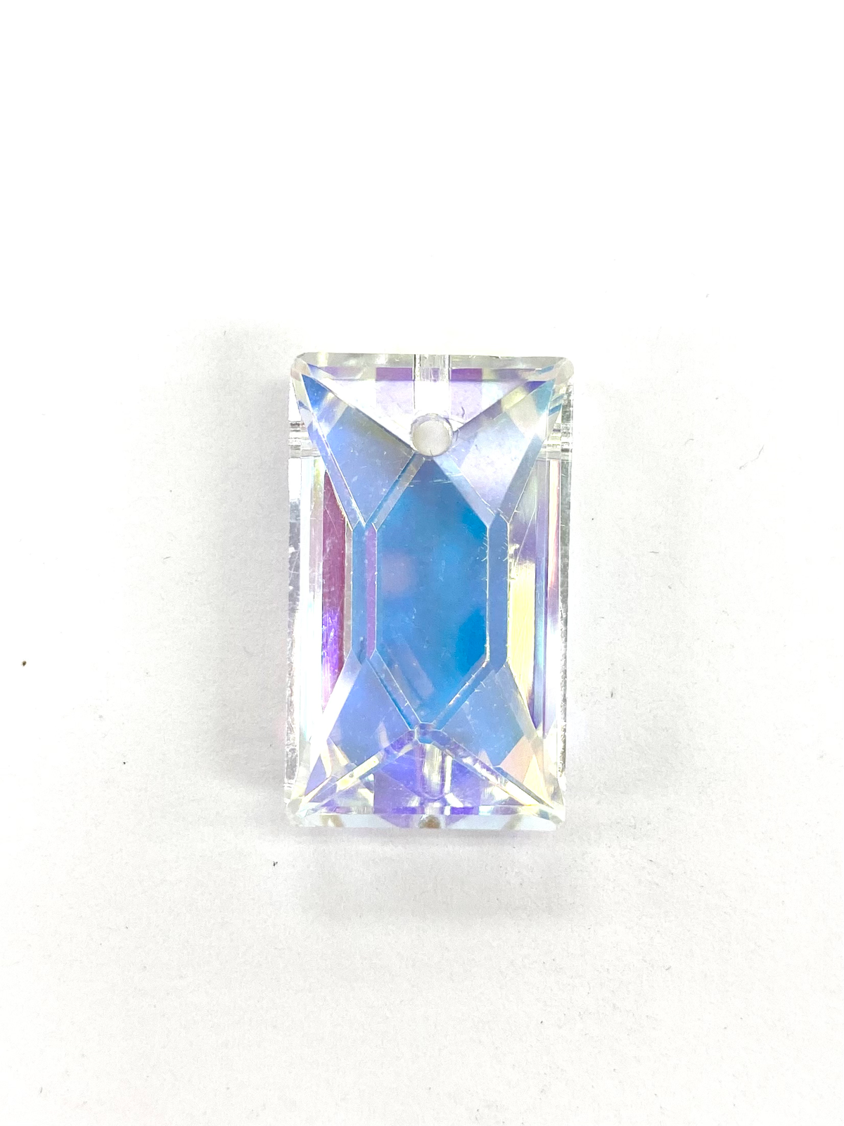 23mm Large Glass Rectangle Crystal AB 2 pack
