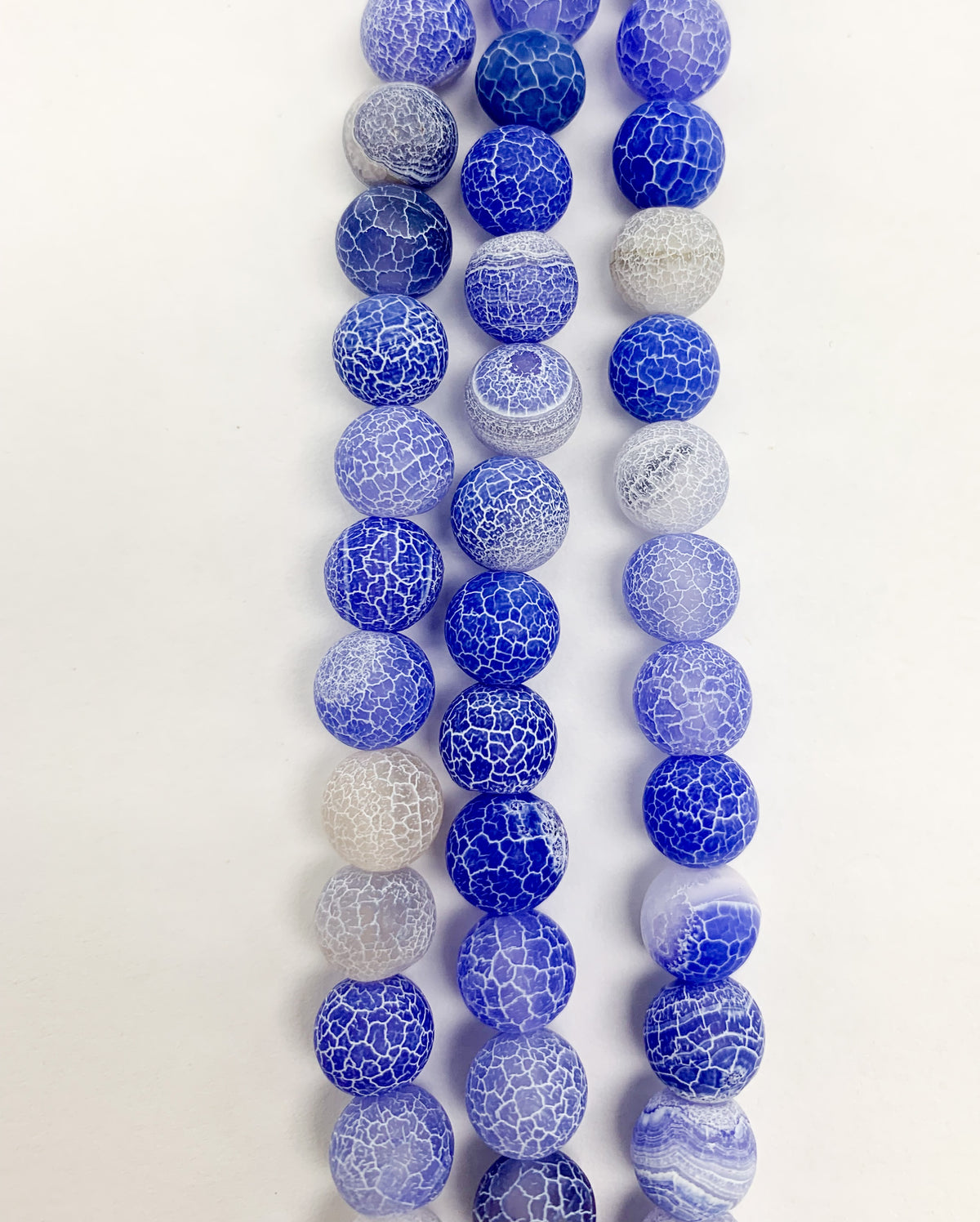 Natural Dark Blue EfflorescenceAgate 8mm