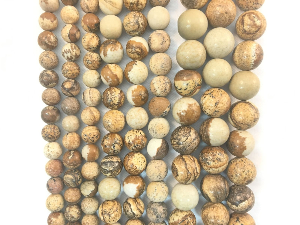 Natural Picture Jasper Beads 6mm