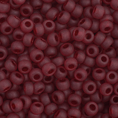 Czech Seed Beads 11-0 Transparent Garnet Matte 23g Vial