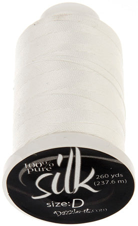 Silk Bead Thread D White 260yds