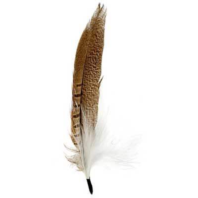 HAT TRIM RINGNECK TAIL W-MARABOU 20cm NATURAL-WHITE