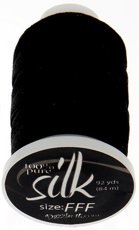Silk Bead Thread FFF Black 92yds