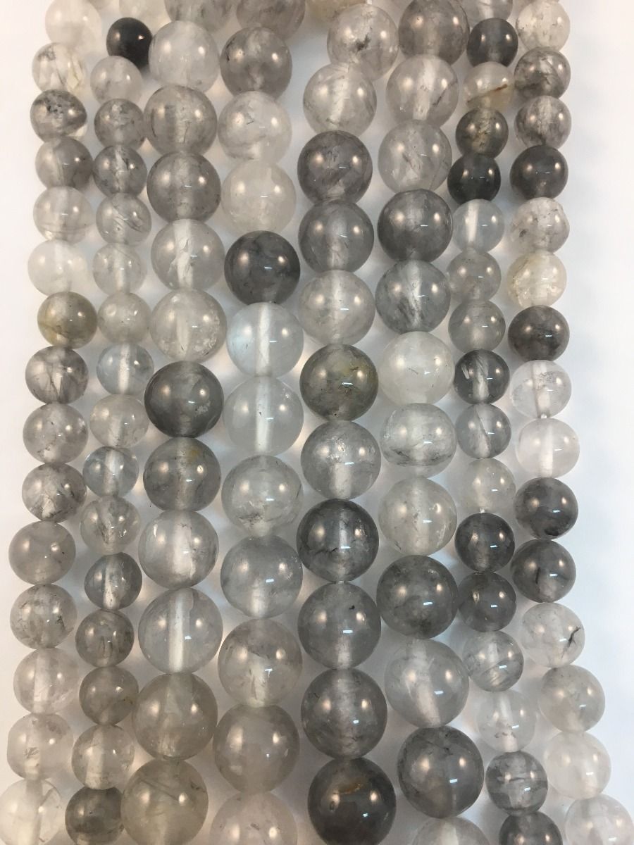 Natural Clouded Quartz Beads 6mm