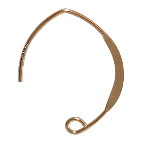 14KGF V Shaped Flattened Earring Wire Sold In Pairs
