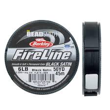 6lb Fireline Beading string 50yd Black Satin