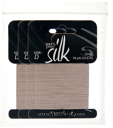 Silk Bead Thread D Grey 28yds