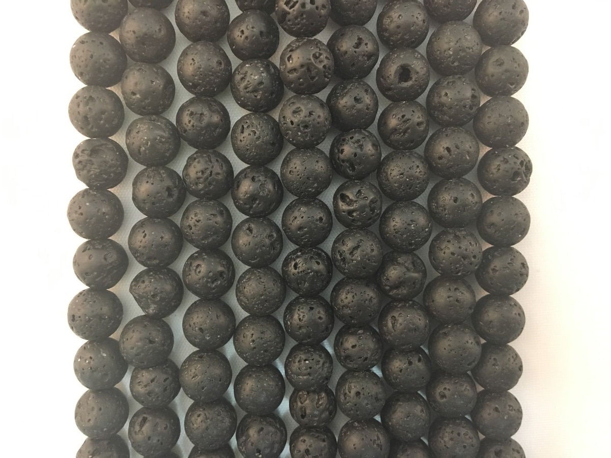 Natural Lava Stone Beads 12mm