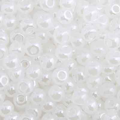 Czech Seed Beads 6-0 Opaque Pearl White
