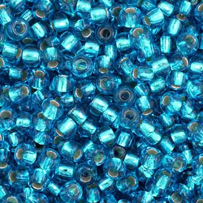 Czech Seed Beads 11-0 Dark Aqua Silver Lined