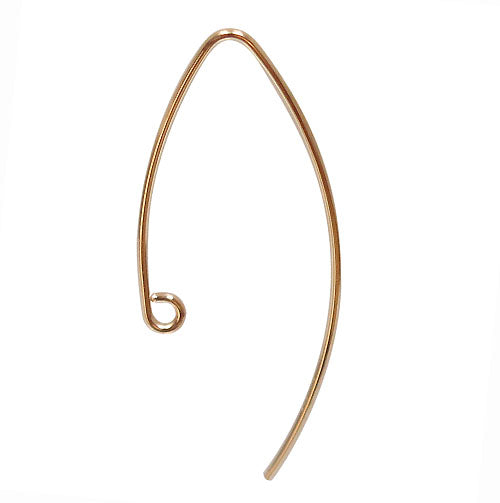 14KGF V Shaped Ear Wire With 3mm Loop Sold In Pairs