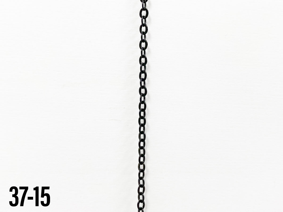 Brass Flattened Cable Chain Black (yard)