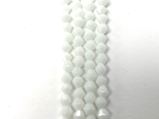 Opaque White 4mm Glass Bicone