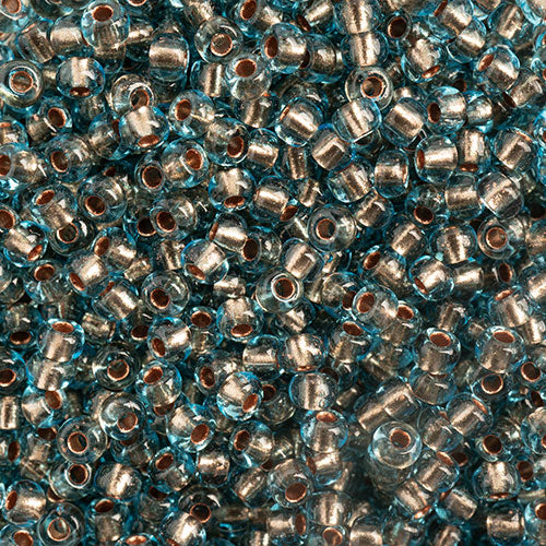 Czech Seed Beads 10-0 AQUA-COPPER LINE