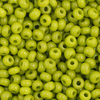 Czech Seed Beads 11-0 LT. Green Opaque