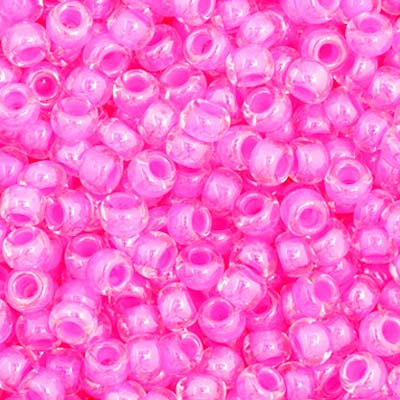 Czech Seed Beads 11-0 Rose Colorlined
