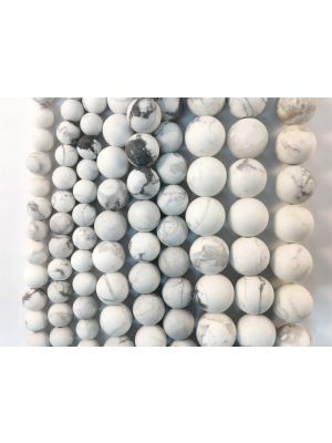 Natural Matte White Howlite Beads 8mm