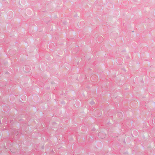 Miyuki Seed Beads  11-0 Pink Lined Crystal AB