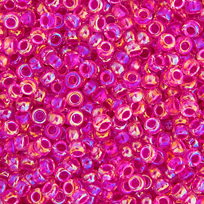 Miyuki Seed Beads  11-0 Crystal Hot Pink Lined AB