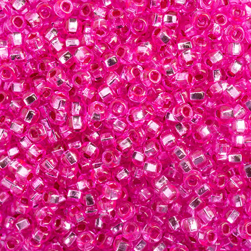 Czech Seed Beads 10-0 SILVERLINE FUCHSIA