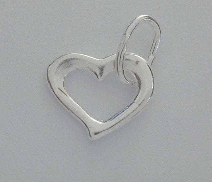 925 Heart With Open Jump Ring