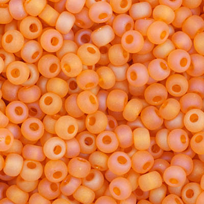 Czech Seed Beads 11-0 Transparent Light Orange Matte AB 23g Vial