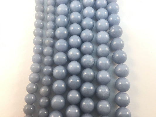 Natural Angelite (Celestite) Beads 8mm