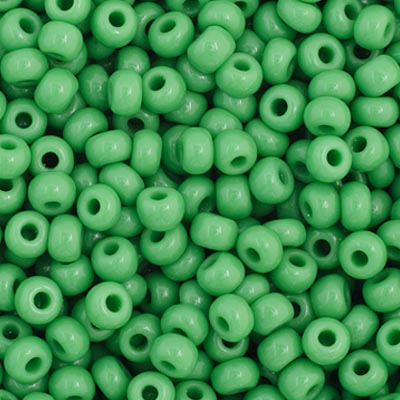 Czech Seed Beads  11-0 Medium Green OP.