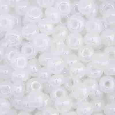 Czech Seed Beads 4-0 OP. PEARL WHITE