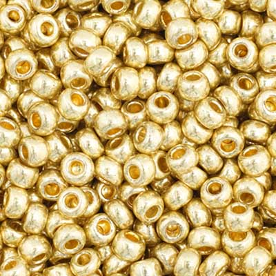 Czech Seed Beads 11-0 Metallic Light Gold Solgel 23g Vial