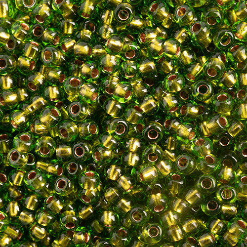 Czech Seed Beads  10-0 GREEN-COPPER LINE