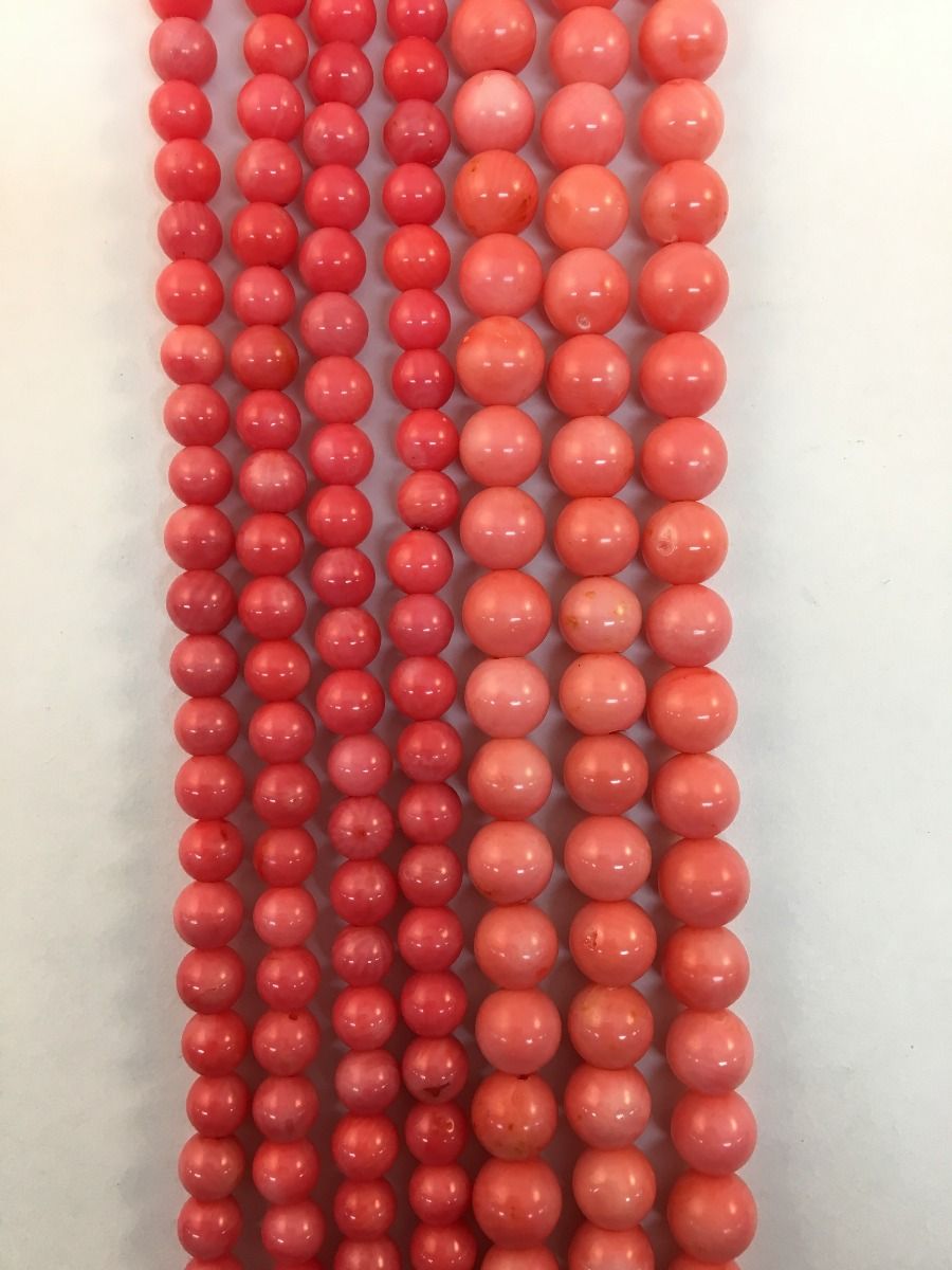 Natural-Dyed Pink Coral Bamboo 6mm