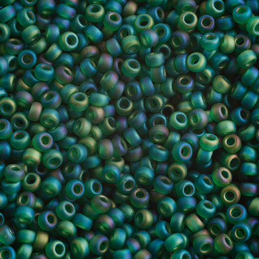 Miyuki Seed Beads  11-0 Frost Green Rainbow