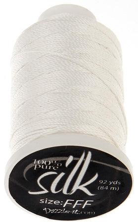 Silk Bead Thread FFF White 92yds