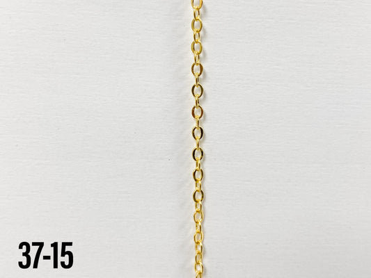 Brass Flattened Cable Chain Yellow Gold (yard)