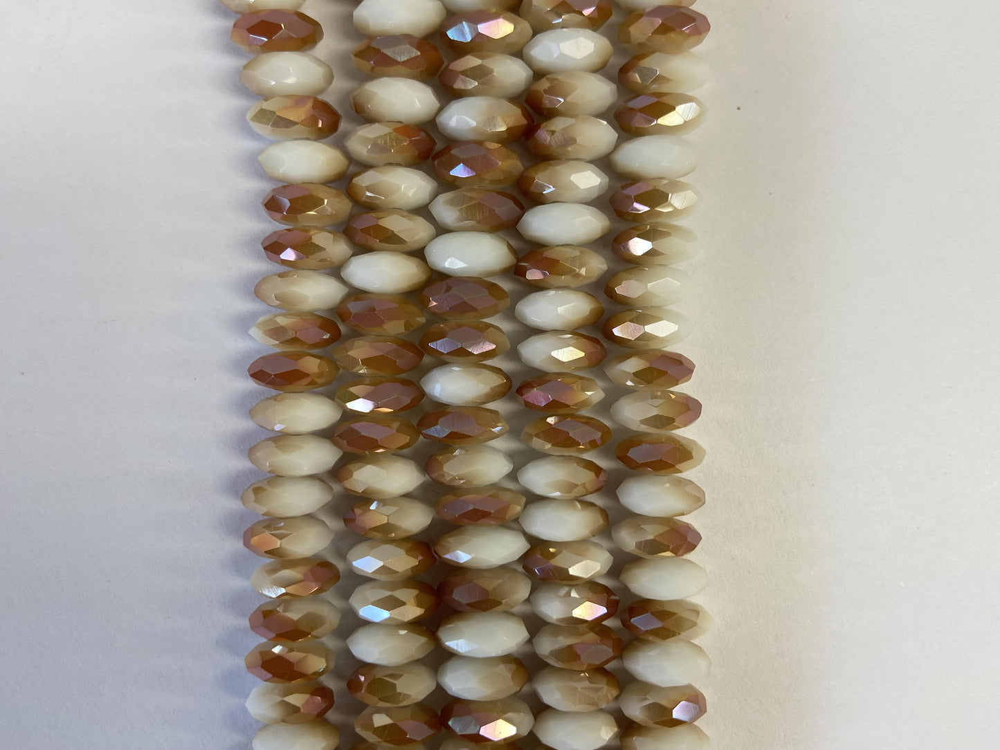 Rondell Glass Beads Coffee and Cream 8mm