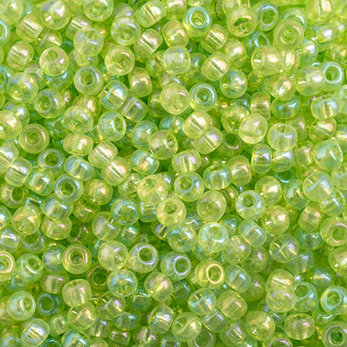 Czech Seed Beads  10-0 TR.LT.GREEN RAINBOW AB