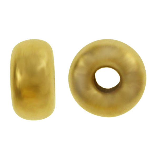 14KGF 6mm Shiny Roundel Bead With 2.4mm Hole