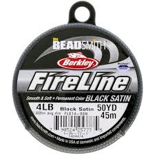 4lb Fireline Beading string 50yd Black Satin