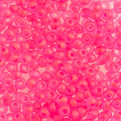 Czech Seed Beads 6-0 TR. Neon Hot Pink