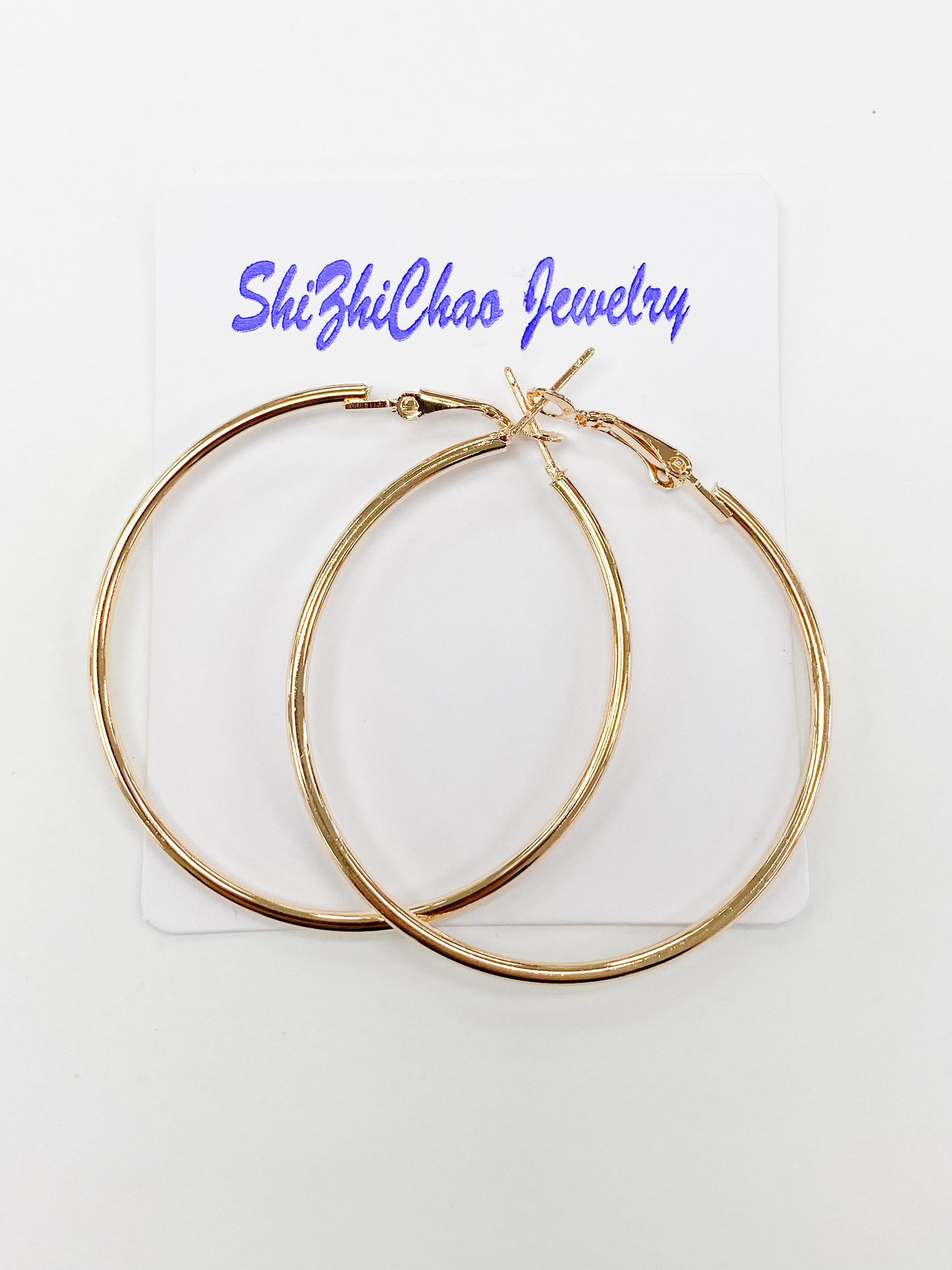 50mm Gold Hoops For Beading Around, 2mm Thickness