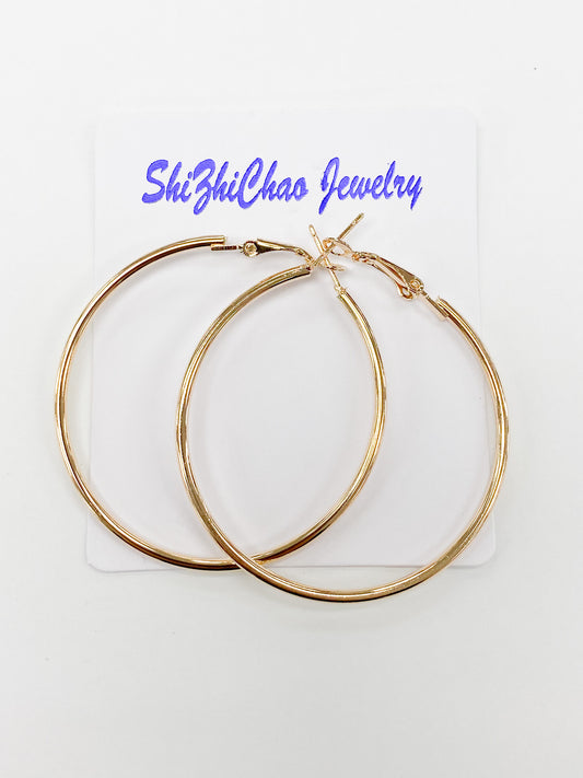 50mm Gold Hoops For Beading Around, 1.8mm Thickness
