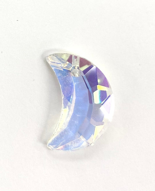 20mm Glass Moon Crystal AB 2 pack