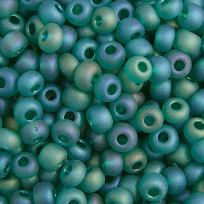 Czech Seed Beads 6-0 TR.DK.GRN.AB MATT